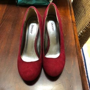 Red wedge shoes